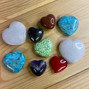 9 Heart Beads Pendants - Bead Bundle - Jewelry Making- Valentine’s Day